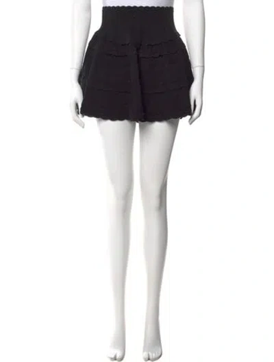 Pre-owned Loveshackfancy Ruffle Embellishment Mini Skirt In Black