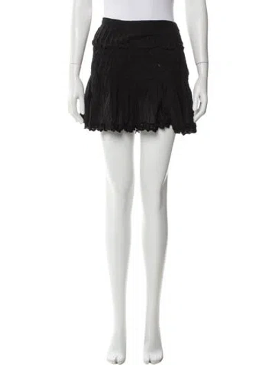 Pre-owned Loveshackfancy Ruffle Embellishment Mini Skirt In Black