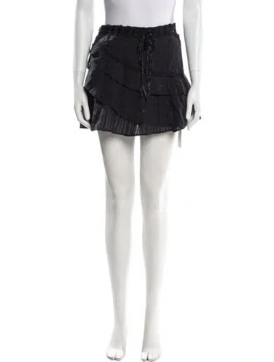 Pre-owned Loveshackfancy Ruffle Embellishment Mini Skirt In Black