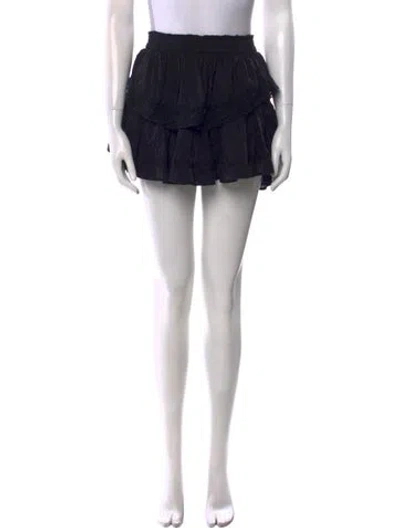 Pre-owned Loveshackfancy Ruffle Embellishment Mini Skirt In Black