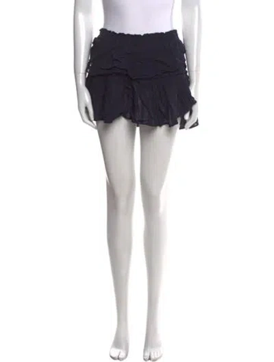 Pre-owned Loveshackfancy Ruffle Embellishment Mini Skirt In Black