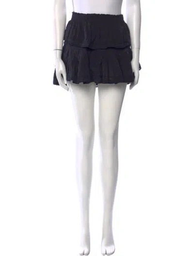Pre-owned Loveshackfancy Ruffle Embellishment Mini Skirt In Black