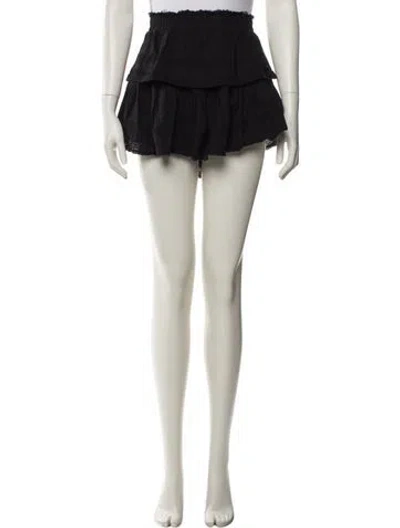 Pre-owned Loveshackfancy Ruffle Embellishment Mini Skirt In Black