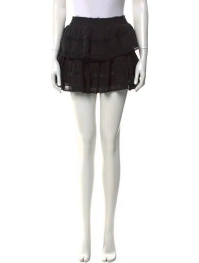 Pre-owned Loveshackfancy Ruffle Embellishment Mini Skirt In Black