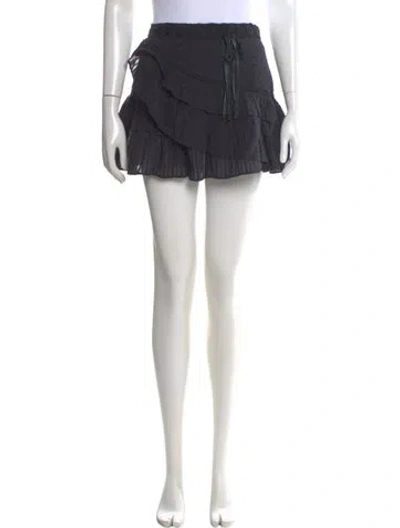 Pre-owned Loveshackfancy Ruffle Embellishment Mini Skirt In Black