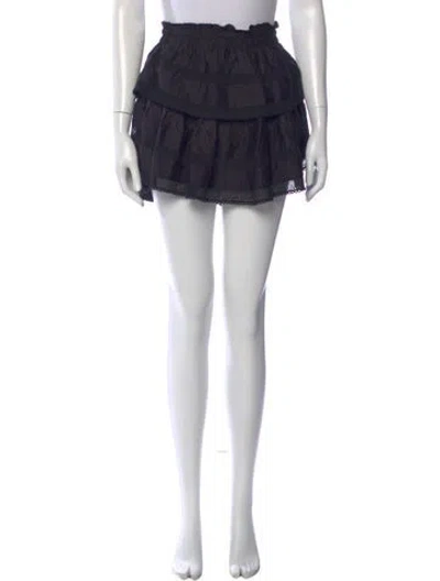 Pre-owned Loveshackfancy Ruffle Embellishment Mini Skirt In Black