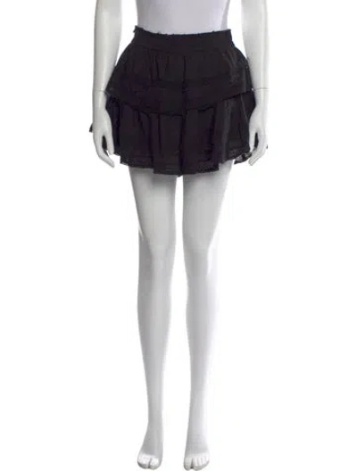 Pre-owned Loveshackfancy Ruffle Embellishment Mini Skirt In Black