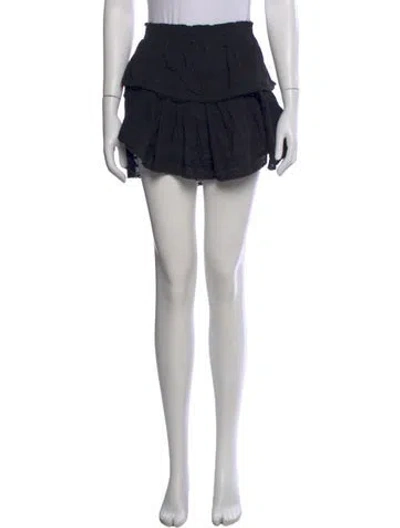 Pre-owned Loveshackfancy Ruffle Embellishment Mini Skirt In Black