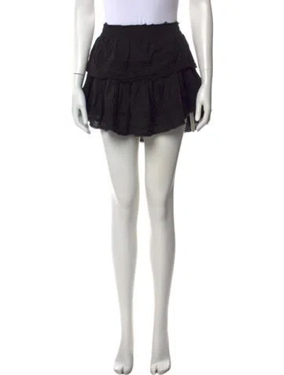 Pre-owned Loveshackfancy Ruffle Embellishment Mini Skirt In Black
