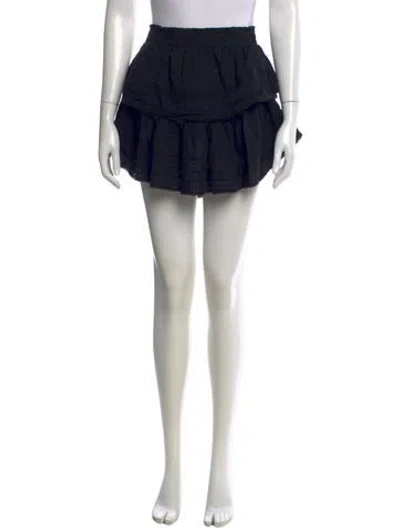 Pre-owned Loveshackfancy Ruffle Embellishment Mini Skirt In Black