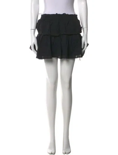 Pre-owned Loveshackfancy Ruffle Embellishment Mini Skirt In Black