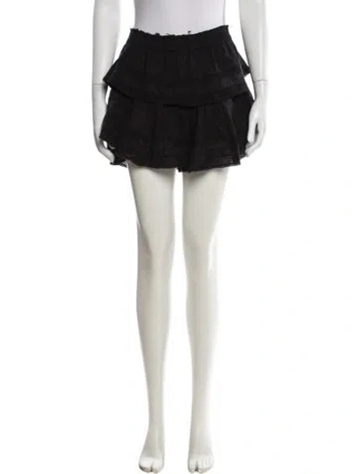 Pre-owned Loveshackfancy Ruffle Embellishment Mini Skirt In Black