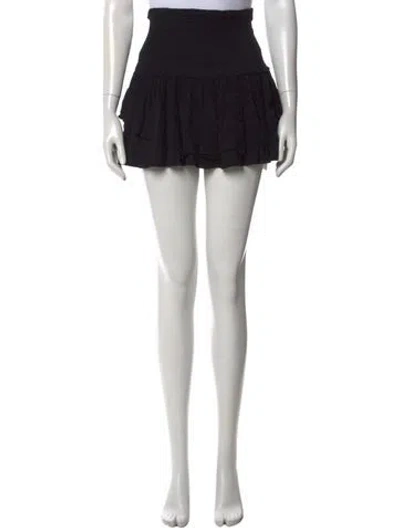 Pre-owned Loveshackfancy Ruffle Embellishment Mini Skirt In Black