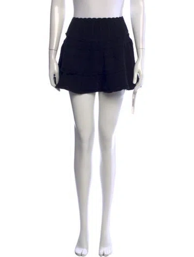 Pre-owned Loveshackfancy Ruffle Embellishment Mini Skirt In Black
