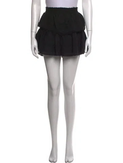 Pre-owned Loveshackfancy Ruffle Embellishment Mini Skirt In Black