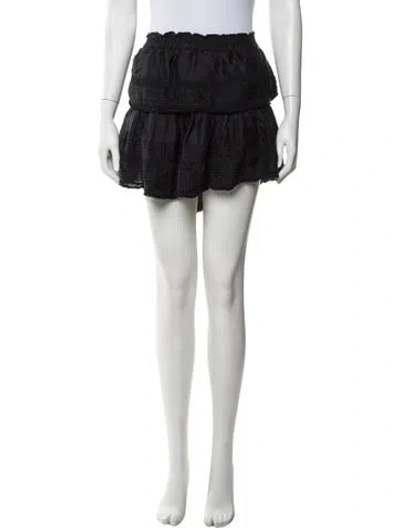 Pre-owned Loveshackfancy Ruffle Embellishment Mini Skirt In Black