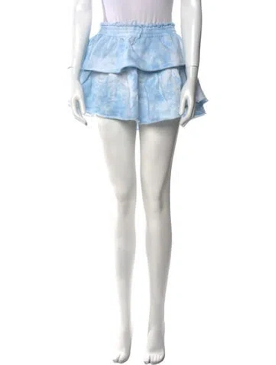 Pre-owned Loveshackfancy Ruffle Embellishment Mini Skirt In Blue
