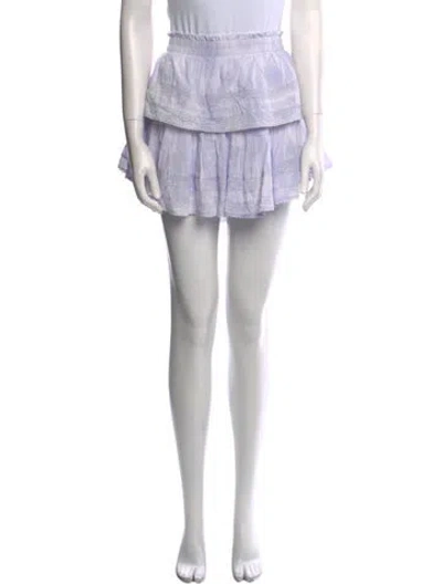 Pre-owned Loveshackfancy Ruffle Embellishment Mini Skirt In Blue