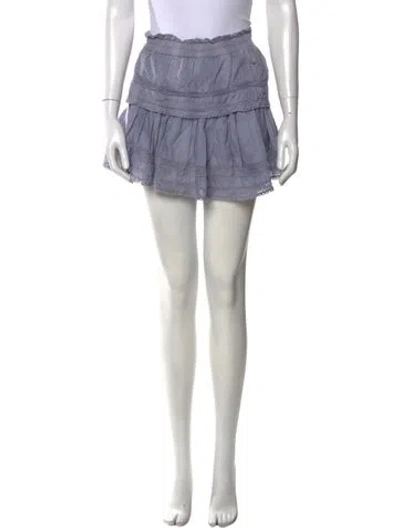 Pre-owned Loveshackfancy Ruffle Embellishment Mini Skirt In Blue