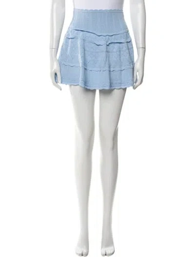 Pre-owned Loveshackfancy Ruffle Embellishment Mini Skirt In Blue