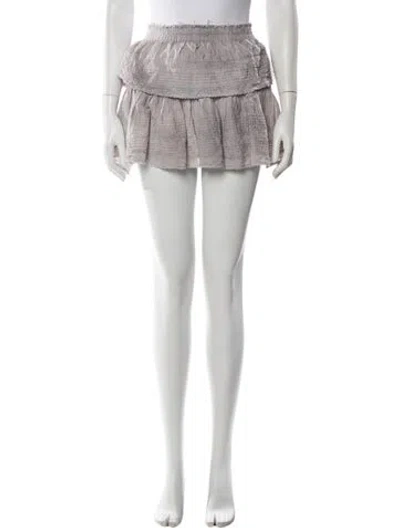Pre-owned Loveshackfancy Ruffle Embellishment Mini Skirt In Gray