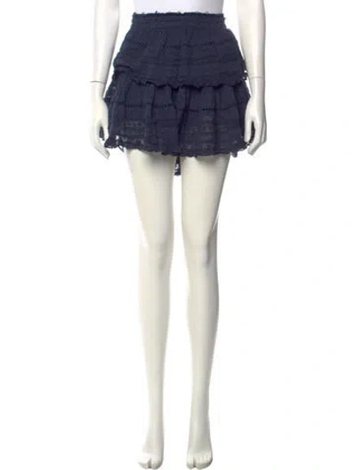 Pre-owned Loveshackfancy Ruffle Embellishment Mini Skirt In Green