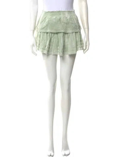 Pre-owned Loveshackfancy Ruffle Embellishment Mini Skirt In Green