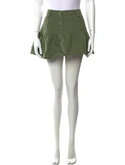 Pre-owned Loveshackfancy Ruffle Embellishment Mini Skirt In Green