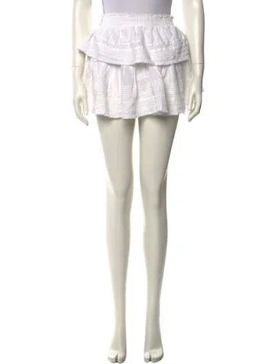 Pre-owned Loveshackfancy Ruffle Embellishment Mini Skirt In Neutral