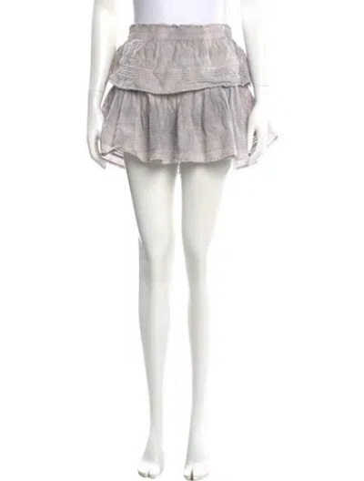 Pre-owned Loveshackfancy Ruffle Embellishment Mini Skirt In Neutral