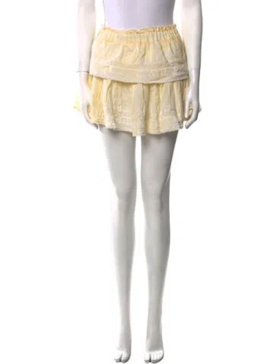 Pre-owned Loveshackfancy Ruffle Embellishment Mini Skirt In Neutral