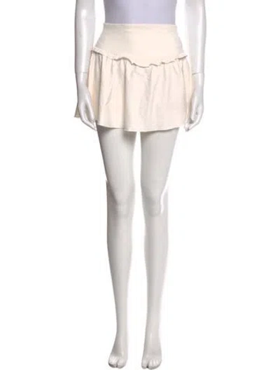 Pre-owned Loveshackfancy Ruffle Embellishment Mini Skirt In Neutral