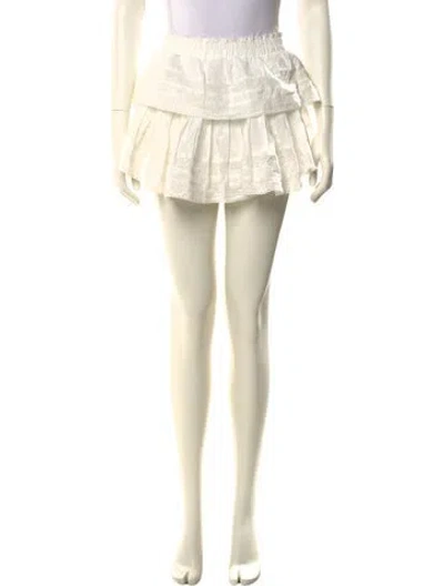 Pre-owned Loveshackfancy Ruffle Embellishment Mini Skirt In Neutral