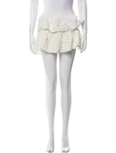 Pre-owned Loveshackfancy Ruffle Embellishment Mini Skirt In Neutral