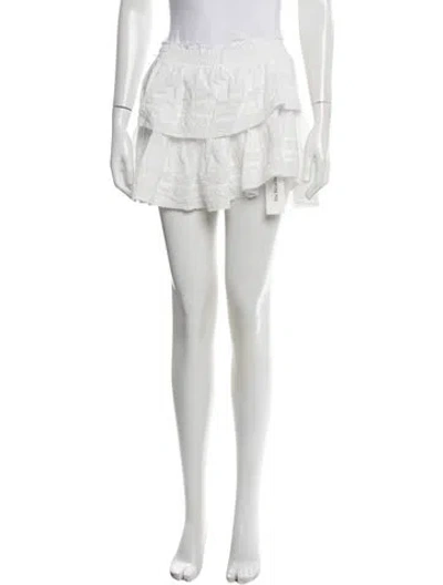 Pre-owned Loveshackfancy Ruffle Embellishment Mini Skirt In Neutral