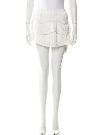 Pre-owned Loveshackfancy Ruffle Embellishment Mini Skirt In Neutral