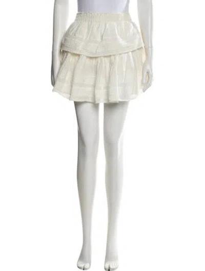 Pre-owned Loveshackfancy Ruffle Embellishment Mini Skirt In Neutral