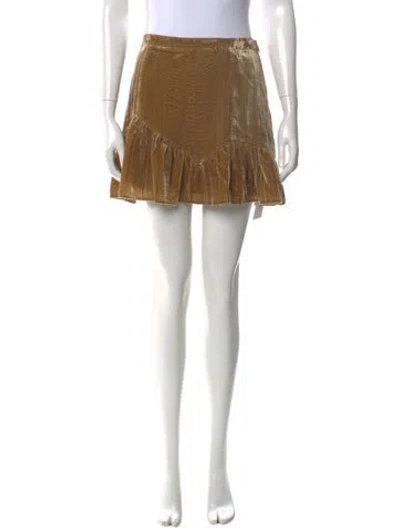 Pre-owned Loveshackfancy Ruffle Embellishment Mini Skirt In Neutral