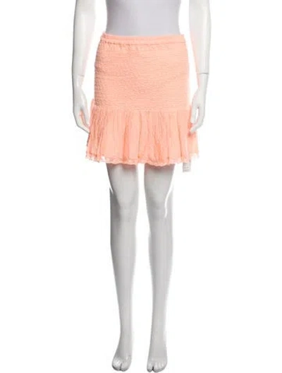 Pre-owned Loveshackfancy Ruffle Embellishment Mini Skirt In Orange