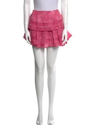 Pre-owned Loveshackfancy Ruffle Embellishment Mini Skirt In Pink