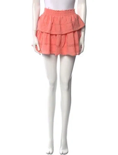 Pre-owned Loveshackfancy Ruffle Embellishment Mini Skirt In Pink