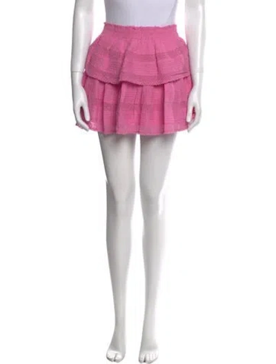 Pre-owned Loveshackfancy Ruffle Embellishment Mini Skirt In Pink