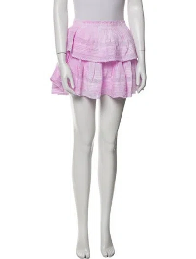 Pre-owned Loveshackfancy Ruffle Embellishment Mini Skirt In Pink