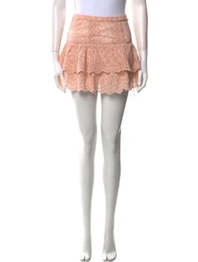 Pre-owned Loveshackfancy Ruffle Embellishment Mini Skirt In Pink