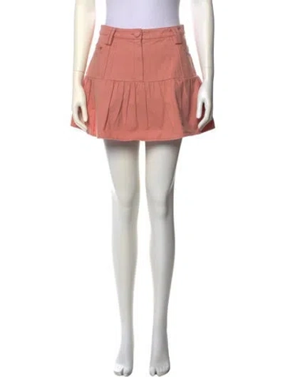 Pre-owned Loveshackfancy Ruffle Embellishment Mini Skirt In Pink
