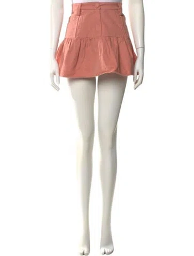 Pre-owned Loveshackfancy Ruffle Embellishment Mini Skirt In Pink