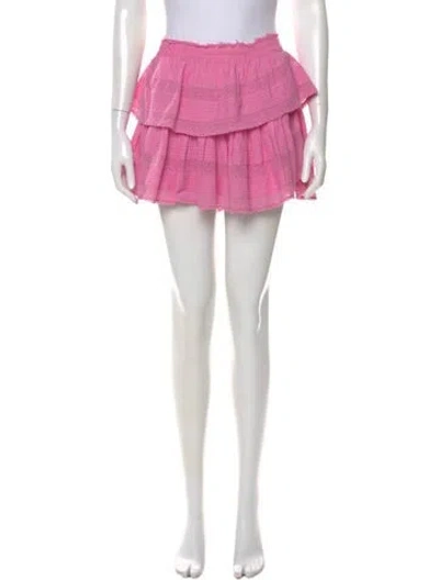 Pre-owned Loveshackfancy Ruffle Embellishment Mini Skirt In Pink