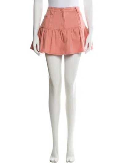 Pre-owned Loveshackfancy Ruffle Embellishment Mini Skirt In Pink