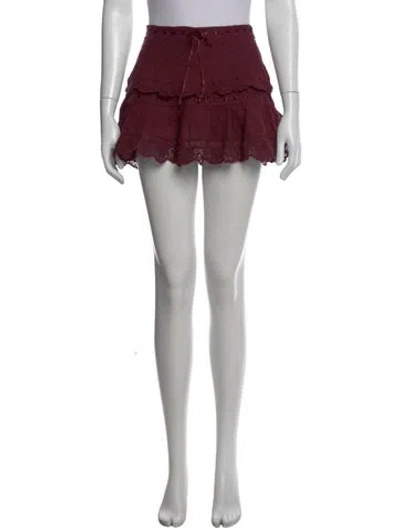 Pre-owned Loveshackfancy Ruffle Embellishment Mini Skirt In Pink