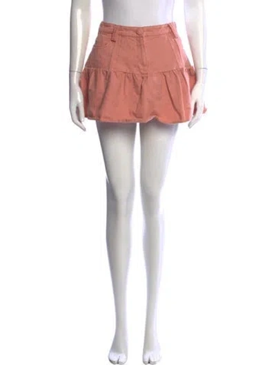 Pre-owned Loveshackfancy Ruffle Embellishment Mini Skirt In Pink